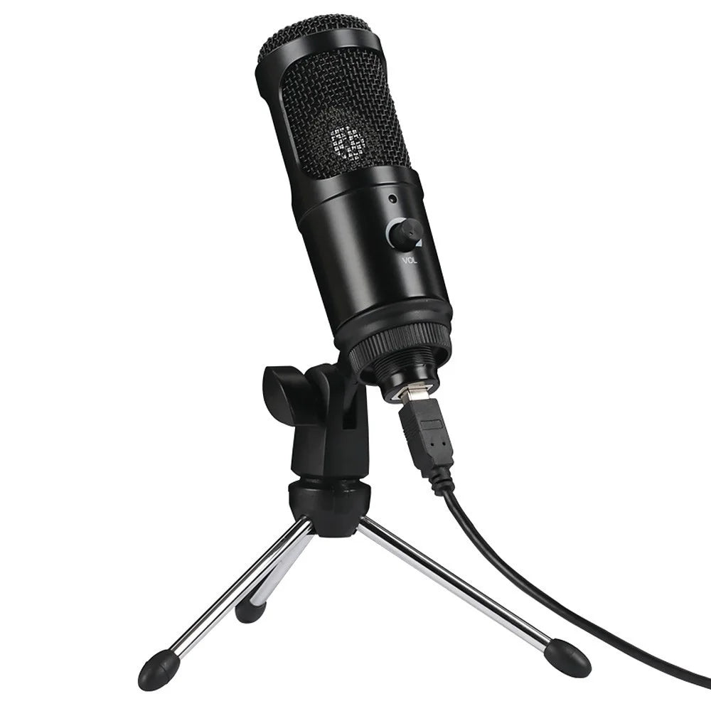 USB Microphone Condenser Desktop Metal Tripod Stand Kit Studio Mic for Streaming, Podcasting, Vocal Recording - 1