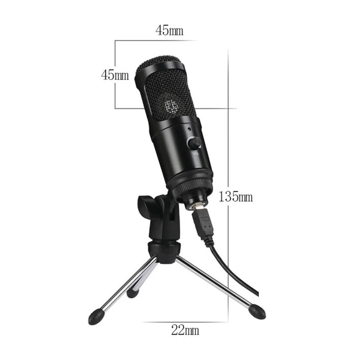 USB Microphone Condenser Desktop Metal Tripod Stand Kit Studio Mic for Streaming, Podcasting, Vocal Recording - 4