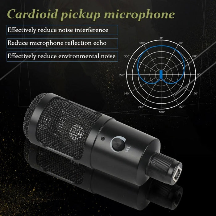 USB Microphone Condenser Desktop Metal Tripod Stand Kit Studio Mic for Streaming, Podcasting, Vocal Recording - 7