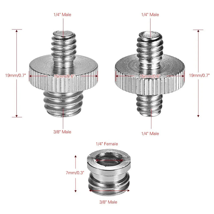 20Pcs Camera Screw Mount Set 1 / 4" and 3 / 8" Converter Threaded Screws Adapter Mount for Camera / Tripod / Monopod / Ballhead - 3