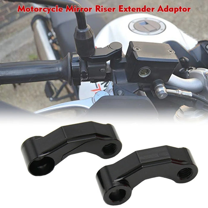 2Pcs Mirror Mount Risers 10mm Motorcycle Mirror Riser Extender Adapter Kit Riser Mount Extender - 5