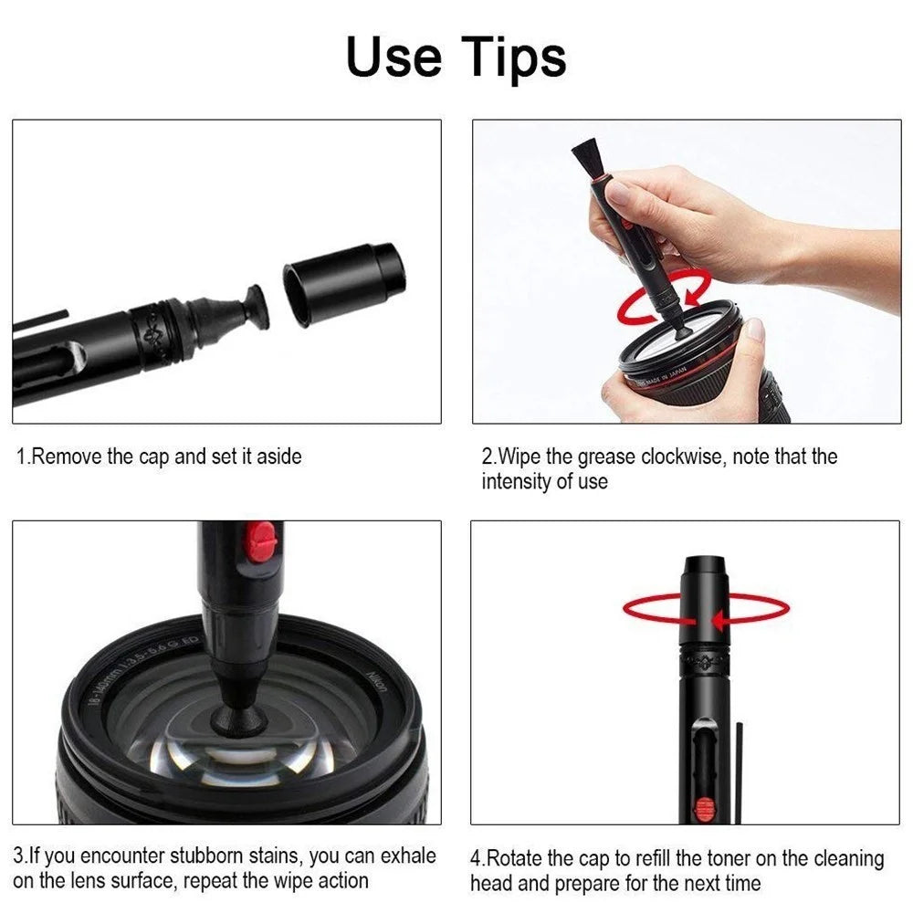 Camera Cleaning Kit Air Blower Cleaning Swabs Cleaning Pen Phone Laptop Cleaning Cloth - 5