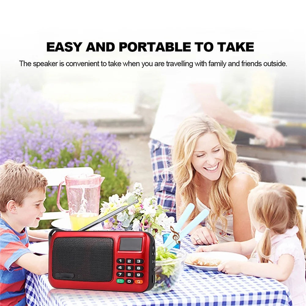 ROLTON W405 FM Digital Radio Portable USB Wired Computer Speaker HiFi Stereo Receiver Support TF Music Play Flashlight - Blue - 5