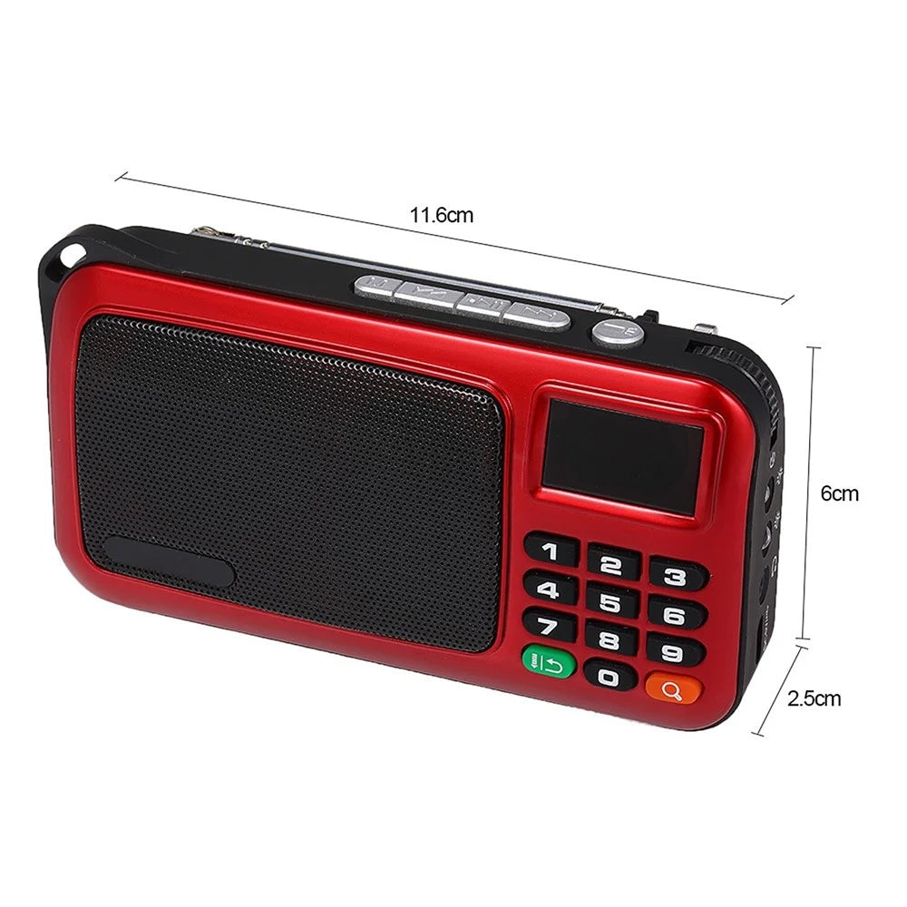 ROLTON W405 FM Digital Radio Portable USB Wired Computer Speaker HiFi Stereo Receiver Support TF Music Play Flashlight - Blue - 7
