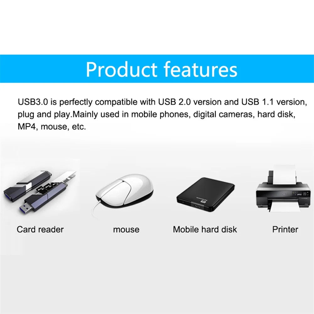 A13 High Speed Extension Cable USB 3.0 Male To Female Extension Data Sync Cord - Length: 2m - 7