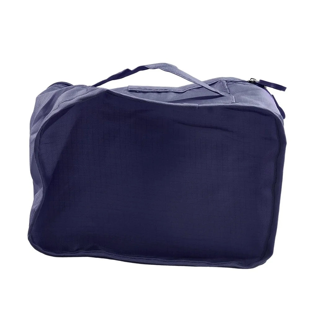 6 Pcs/Set Square Travel Luggage Storage Bags Clothes Organizer Pouch Bag - Dark Blue - 2