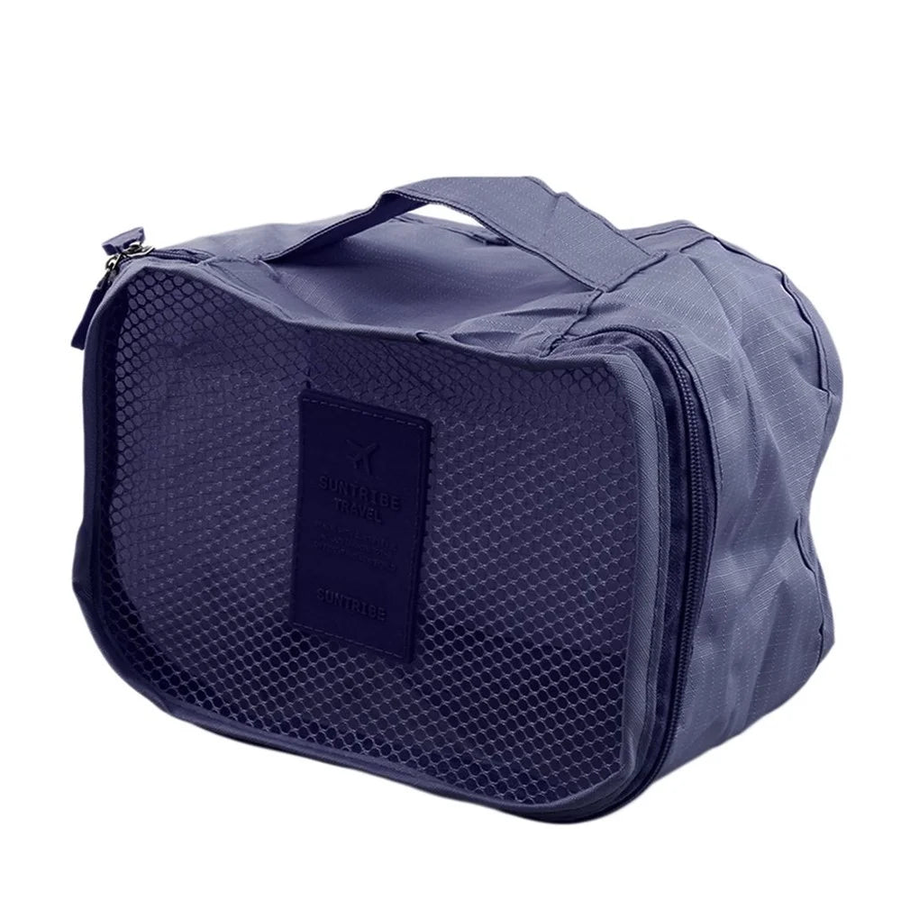 6 Pcs/Set Square Travel Luggage Storage Bags Clothes Organizer Pouch Bag - Dark Blue - 4