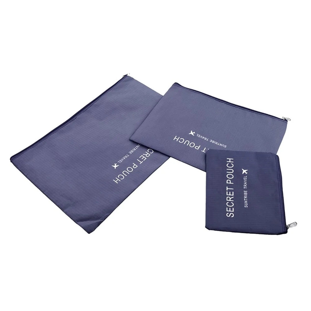 6 Pcs/Set Square Travel Luggage Storage Bags Clothes Organizer Pouch Bag - Dark Blue - 7