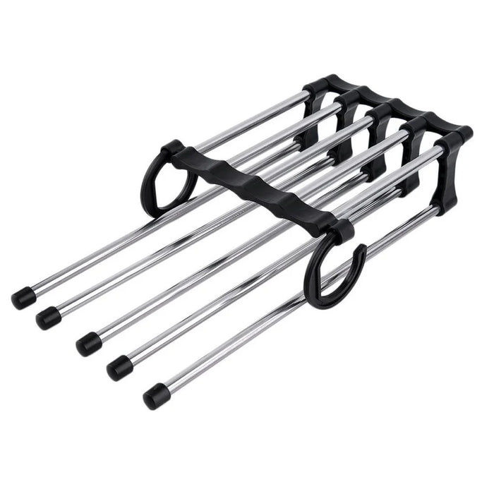 1pc Closet Organizer Trouser Pants Ties Scarf Shawl Rack Hanger Space Saving Organizer - 4