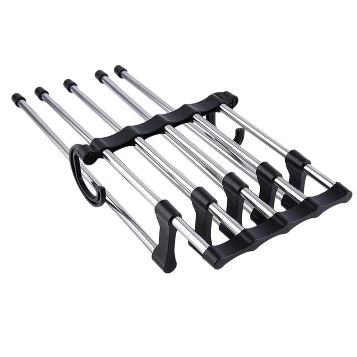 1pc Closet Organizer Trouser Pants Ties Scarf Shawl Rack Hanger Space Saving Organizer - 5