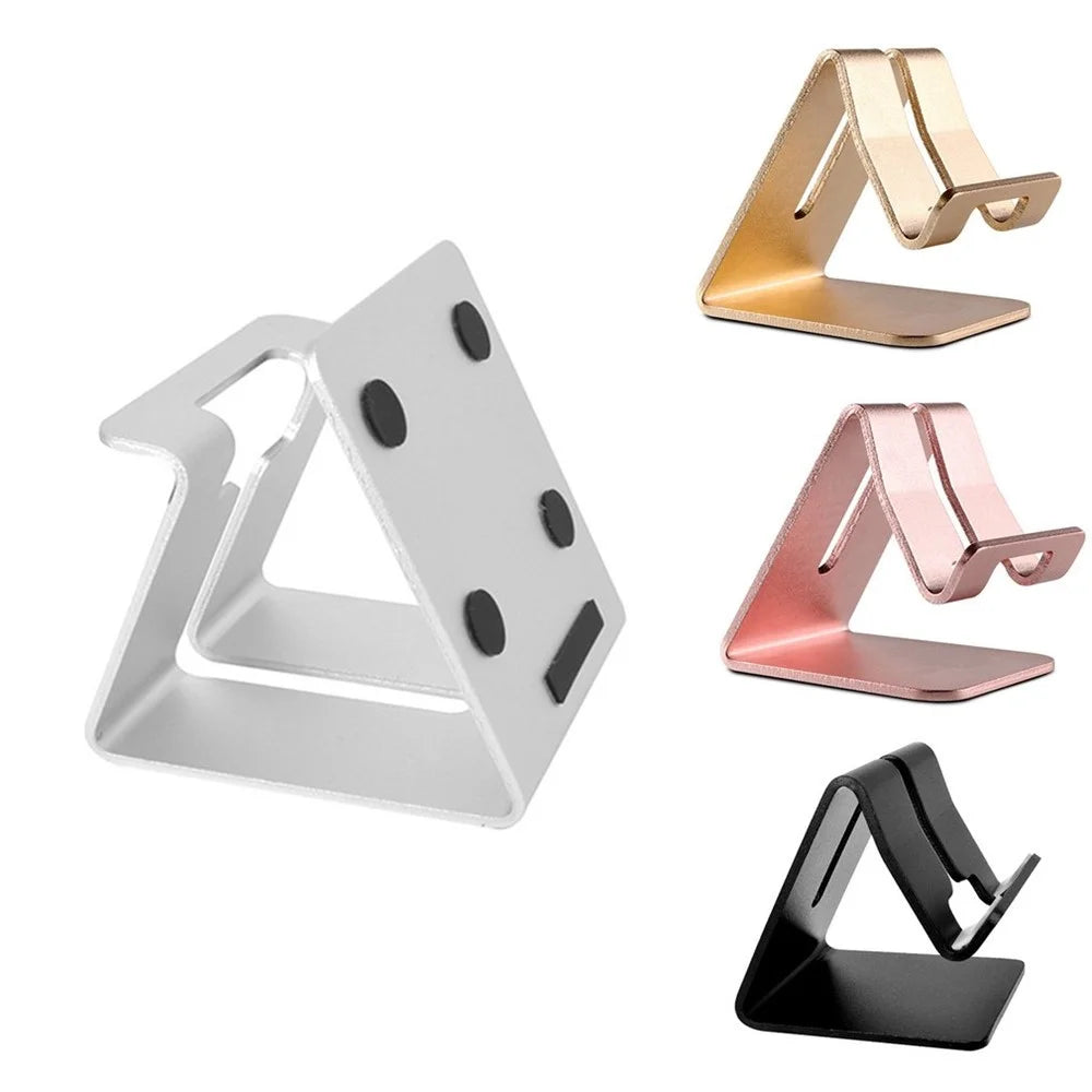 Universal Mobile Phone Holder Stand Aluminium Alloy Tablet Desk Holder - Black - 2