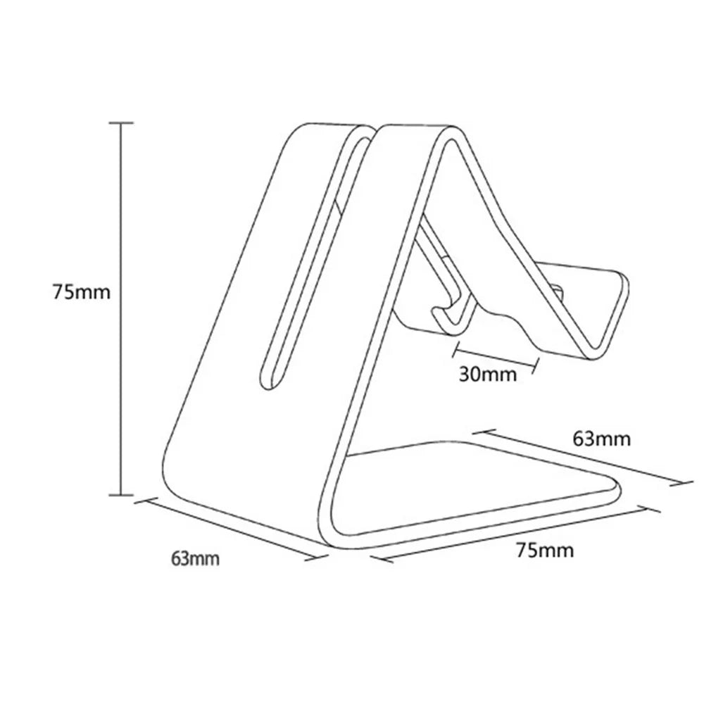 Universal Mobile Phone Holder Stand Aluminium Alloy Tablet Desk Holder - Black - 4