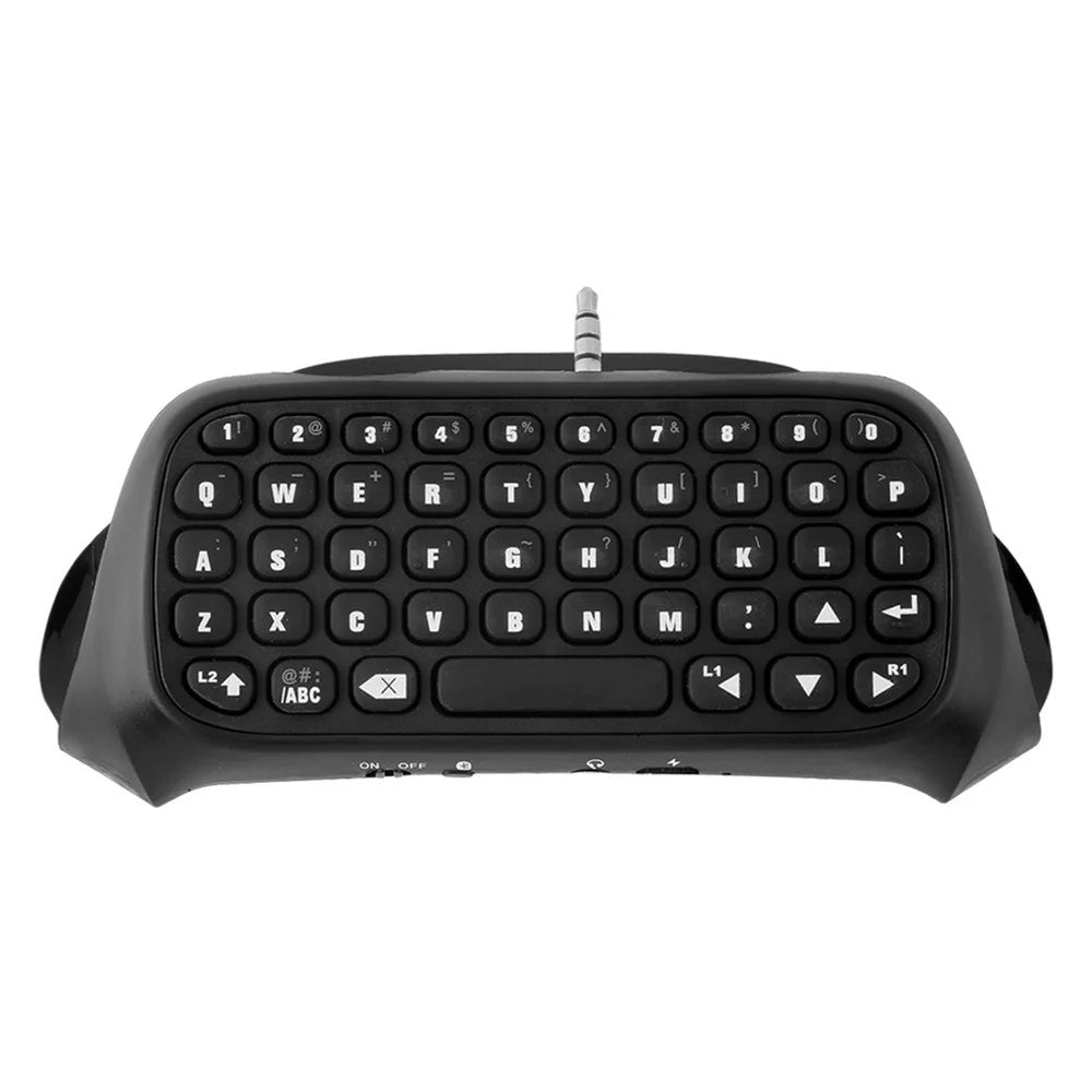 Portable 3.5mm Plug Bluetooth-compatible Keyboard Wireless Mini Keyboard for PS4 Controller - Black - 1