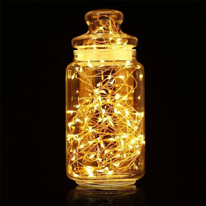 DC6V 10m / 33ft 100LED Copper Wire String Fairy Light Xmas Wedding Party Garden Indoor Outdoor Decor - Warm White Light - 4
