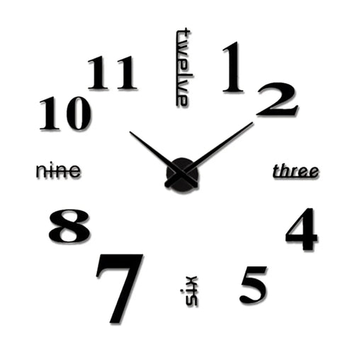 Living Room Large Art Design 3D DIY EVA Hanging Wall Clock Mirror Decoration - 1