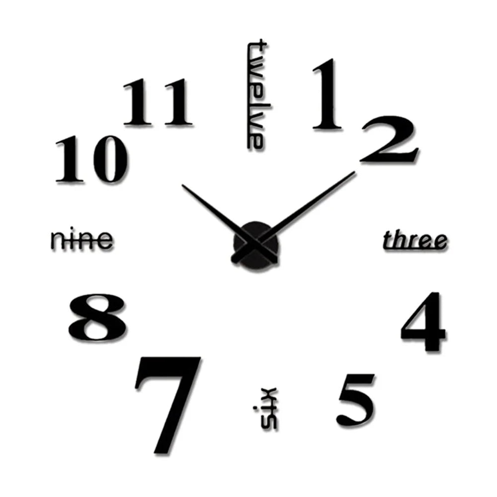 Living Room Large Art Design 3D DIY EVA Hanging Wall Clock Mirror Decoration - 1