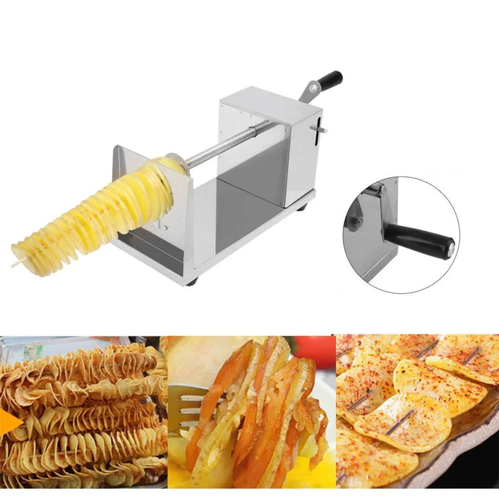 Manual Stainless Steel Twisted Potato Slicer French Fry Vegetable Cutter - 1