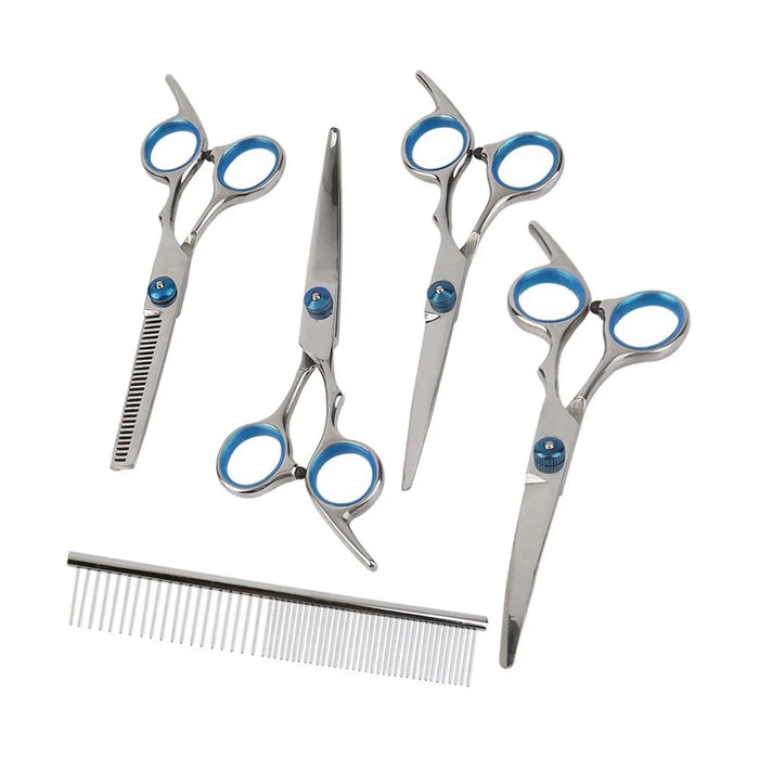 6PCS/Set Professional Pets Grooming Scissors Set Shears Hairdressing Haircut Tools Kit - 2
