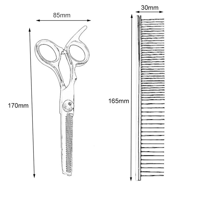 6PCS/Set Professional Pets Grooming Scissors Set Shears Hairdressing Haircut Tools Kit - 3