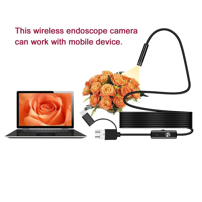 102 Android 5.5mm Micro USB + Type-C + USB 3-in-1 Waterproof Computer Endoscope - Cable Length: 3.5m - 5