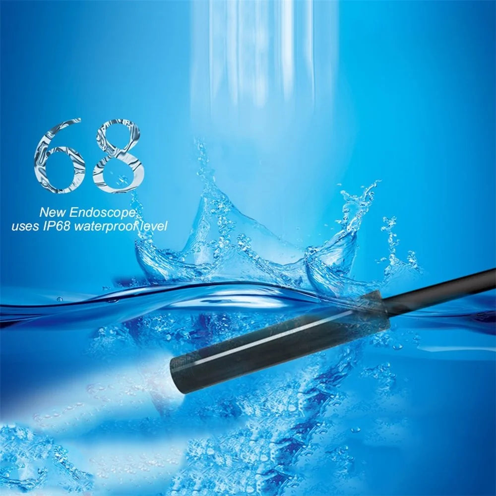 8MM Micro USB/Type-C/USB 3-in-1 HD Endoscope Waterproof Borescope Tube Camera with 8 White LED Lights - 10m Flexible Wire - 4