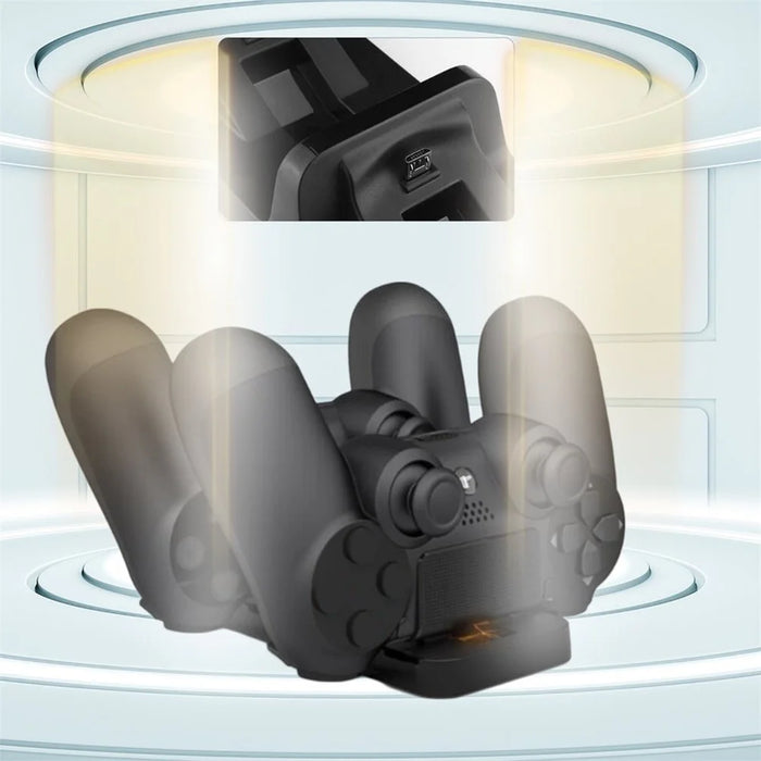 Practical Dual USB Charging Dock Station Stand for PS4 Controller - Black - 2