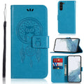 For Samsung Galaxy S23 5G Global Wind Chime Owl Embossing Pattern Leather Phone Case