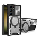For Samsung Galaxy S21 Ultra 5G CD Texture Sliding Camshield Magnetic Holder Phone Case