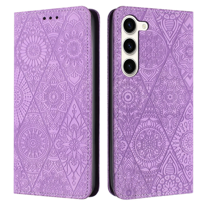For Samsung Galaxy S23 5G Ethnic Embossed Adsorption Leather Phone Case