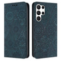 For Samsung Galaxy S23 Ultra 5G Ethnic Embossed Adsorption Leather Phone Case
