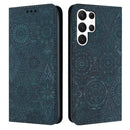 For Samsung Galaxy S22 Ultra 5G Ethnic Embossed Adsorption Leather Phone Case