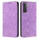 For Samsung Galaxy S22 5G Ethnic Embossed Adsorption Leather Phone Case