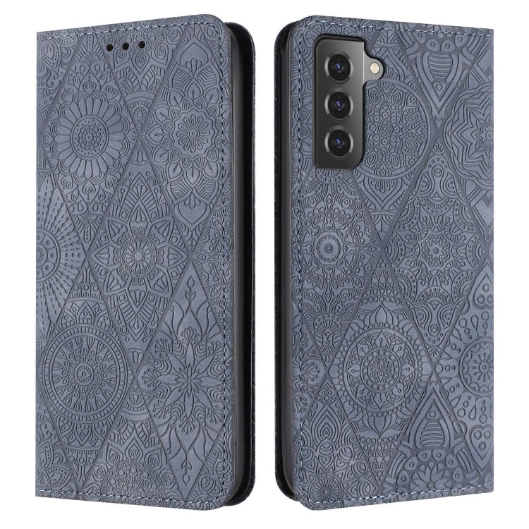 For Samsung Galaxy S22 5G Ethnic Embossed Adsorption Leather Phone Case