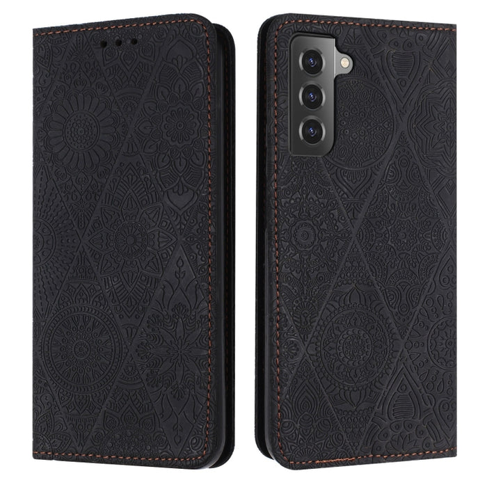 For Samsung Galaxy S22 5G Ethnic Embossed Adsorption Leather Phone Case