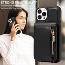 For iPhone 15 Pro Crossbody Lanyard Zipper Wallet Leather Phone Case