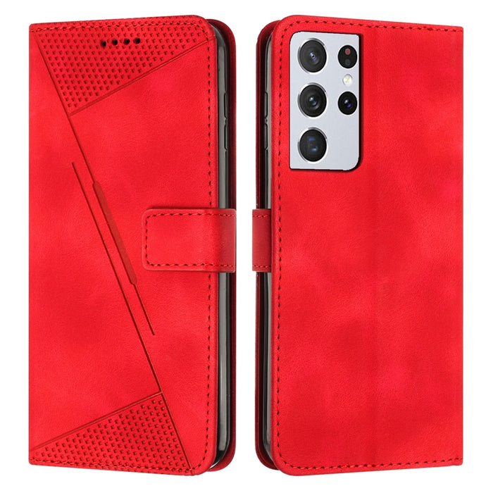 For Samsung Galaxy S21 Ultra 5G Dream Triangle Leather Phone Case with Long Lanyard