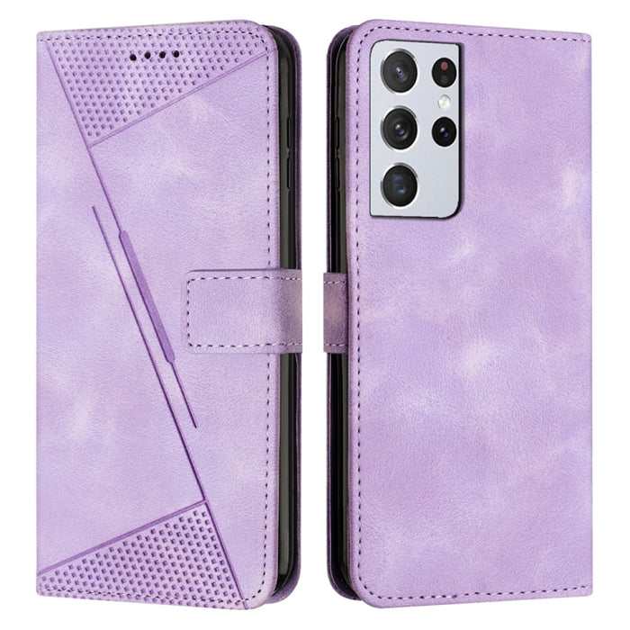 For Samsung Galaxy S21 Ultra 5G Dream Triangle Leather Phone Case with Long Lanyard
