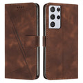For Samsung Galaxy S21 Ultra 5G Dream Triangle Leather Phone Case with Long Lanyard