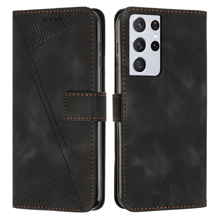 For Samsung Galaxy S21 Ultra 5G Dream Triangle Leather Phone Case with Long Lanyard