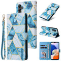 For Samsung Galaxy A15 5G Marble Bronzing Stitching Leather Phone Case