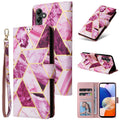 For Samsung Galaxy A15 5G Marble Bronzing Stitching Leather Phone Case