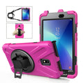 For Samsung Galaxy Tab Active 2 8.0 T390/T395/T397 Shockproof Colorful Silicone + PC Protective Case with Holder & Hand Grip Strap & Pen Slot