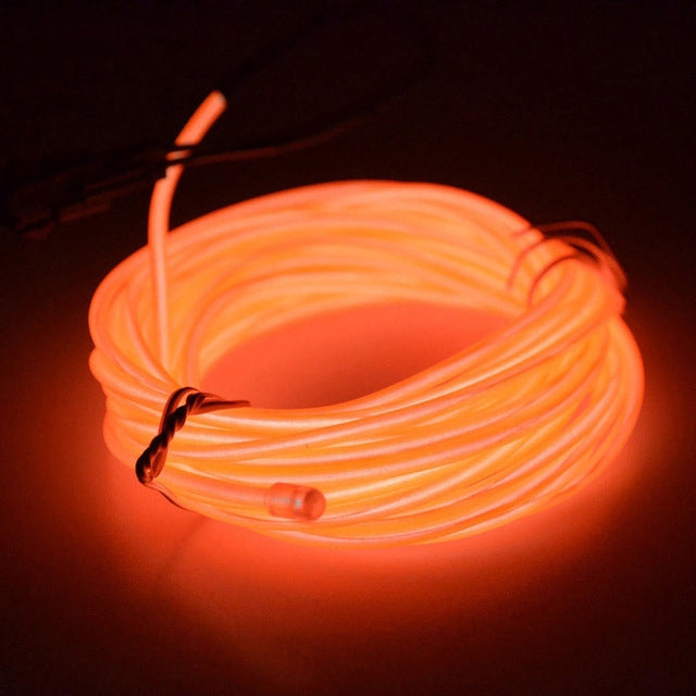 Flexible LED Light EL Wire String Strip Rope Glow Decor Neon Lamp USB Controlle 3M Energy Saving Mask Glasses Glow Line F277