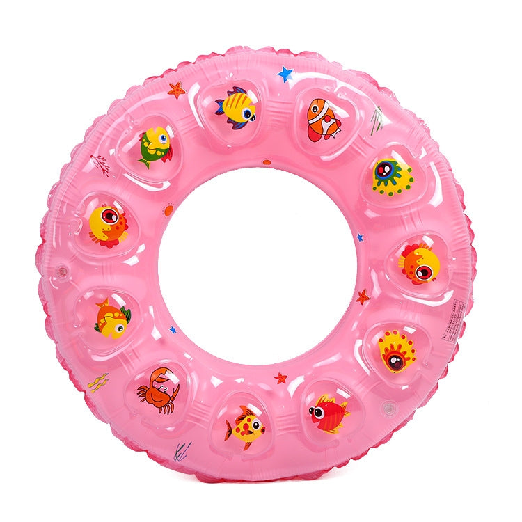 Cartoon Pattern Double Airbag Thickened Inflatable Swimming Ring Crystal Swimming Ring