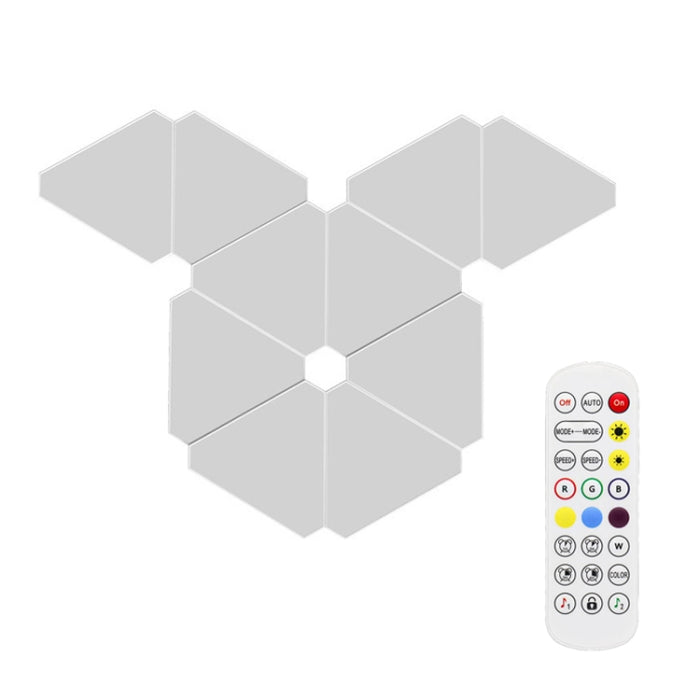 Set Triangle Splicing Intelligent Sound Control Quantum Light Atmosphere Lighting With Remote Control, US Plug (WiFi Model)