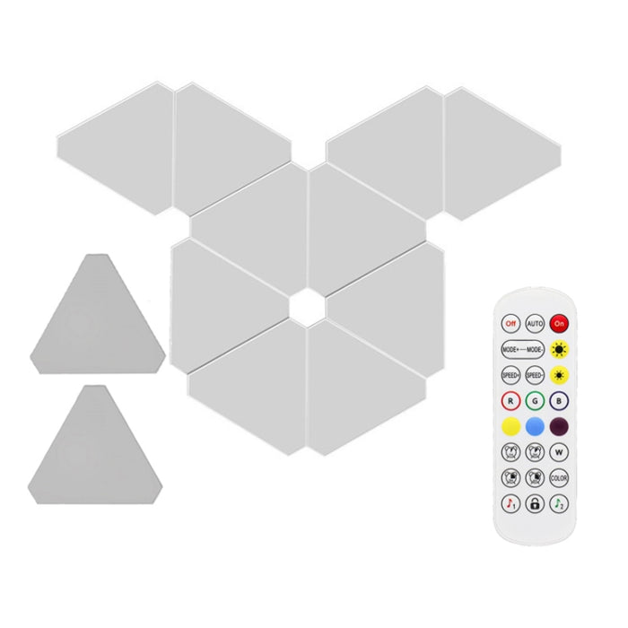 Set Triangle Splicing Intelligent Sound Control Quantum Light Atmosphere Lighting With Remote Control, US Plug(Bluetooth Model)