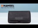 HAWEEL 6.1-6.8 inch Nylon Cloth Phone Belt Clip Horizontal Carrying Pouch with Card Slot (Black)