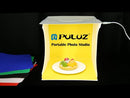PULUZ 20cm Include 2 LED Panels Folding Portable 1100LM Light Photo Lighting Studio Shooting Tent Box Kit with 6 Colors Backdrops (Black, White, Yellow, Red, Green, Blue), Unfold Size: 24cm x 23cm x 23cm