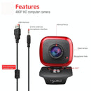 HXSJ A849 480P Adjustable 360 Degree HD Video Webcam PC Camera with Microphone(Black Red)