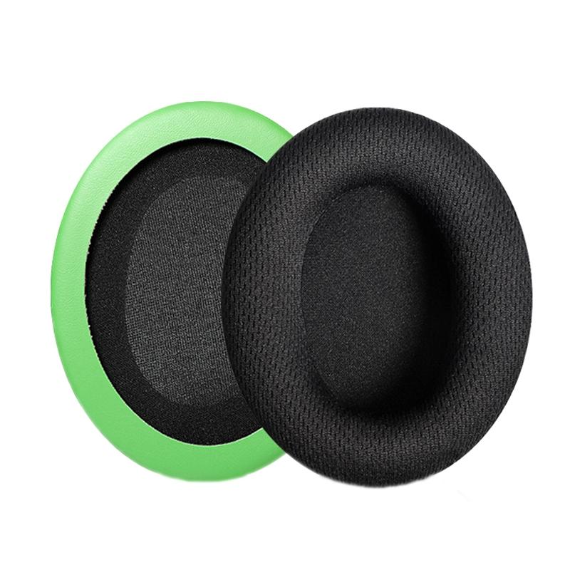 1 Pair Headset Earmuffs For Kingston HyperX Cloud II / Silver / Alpha / Flight / Stinger, Colour: Black Mesh+Green
